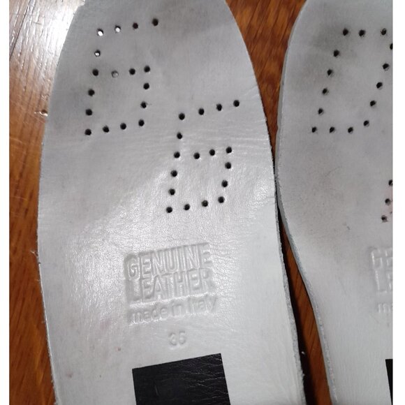 Golden Goose Laminated Slide Sneakers Sz 35 (US 5) Preowned Gold White Blue - Picture 13 of 16